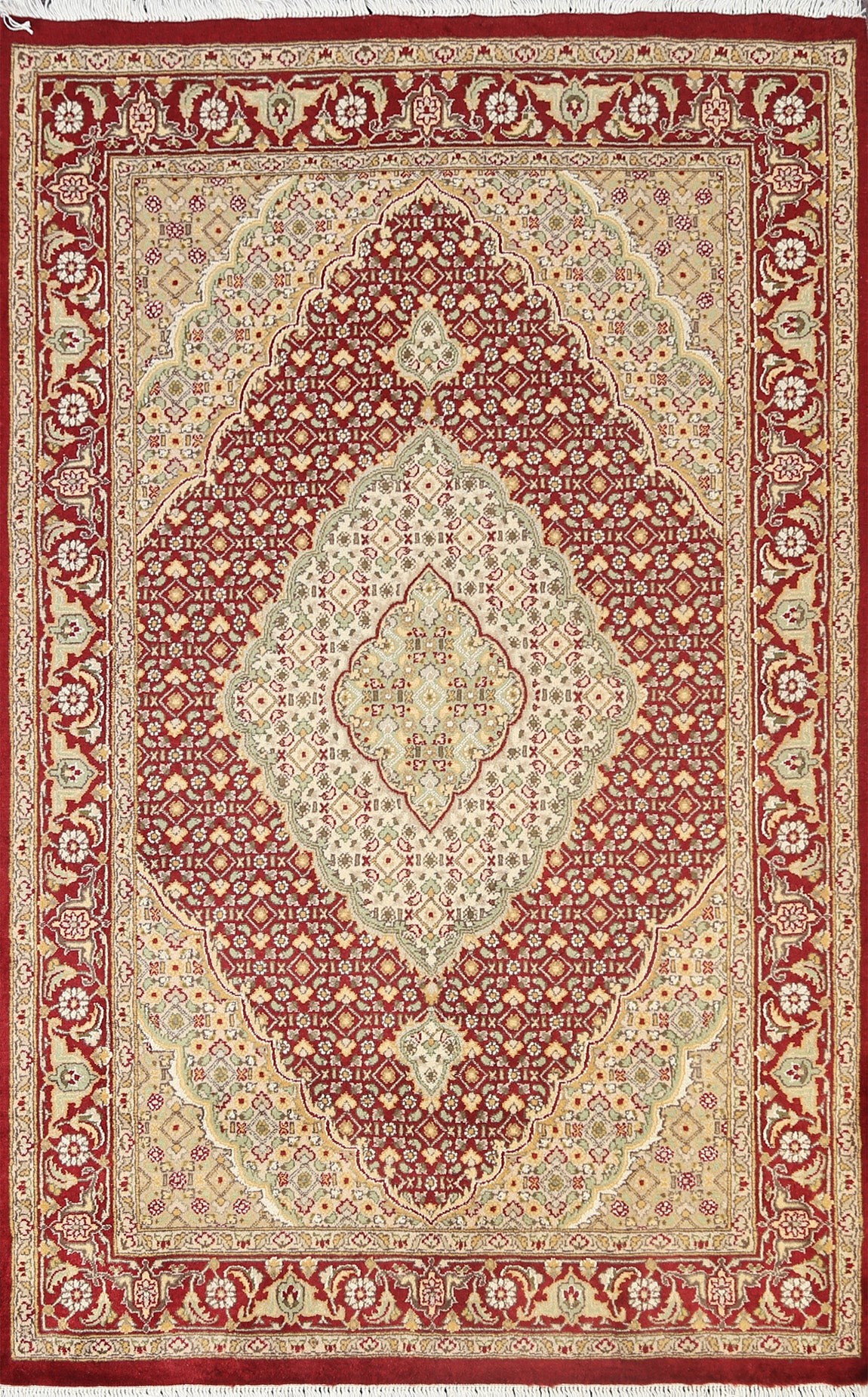 Vegetable Dye Tabriz Mahi Oriental Area Rug 4x6
