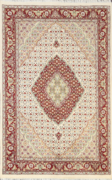 Vegetable Dye Tabriz Mahi Oriental Area Rug 4x6