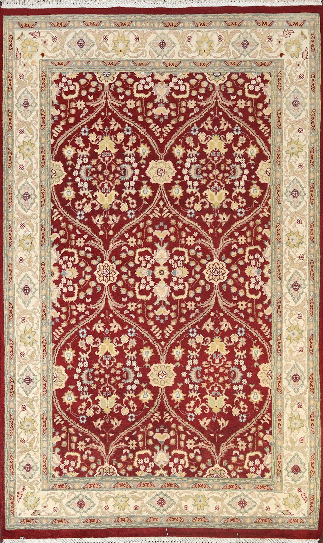 Vegetable Dye Floral Tabriz Oriental Area Rug 4x6