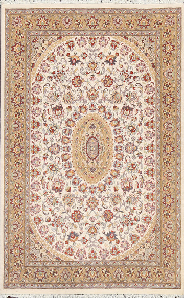 Vegetable Dye Floral Tabriz Oriental Area Rug 4x6