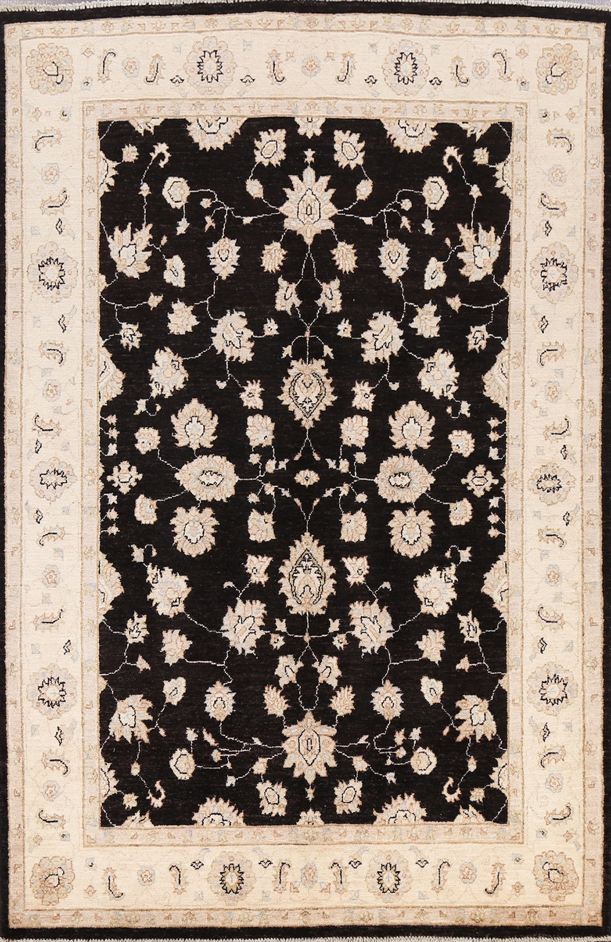 100% Vegetable Dye Peshawar Chobi Oriental Area Rug 6x8