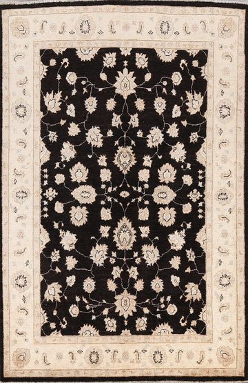 100% Vegetable Dye Peshawar Chobi Oriental Area Rug 6x8