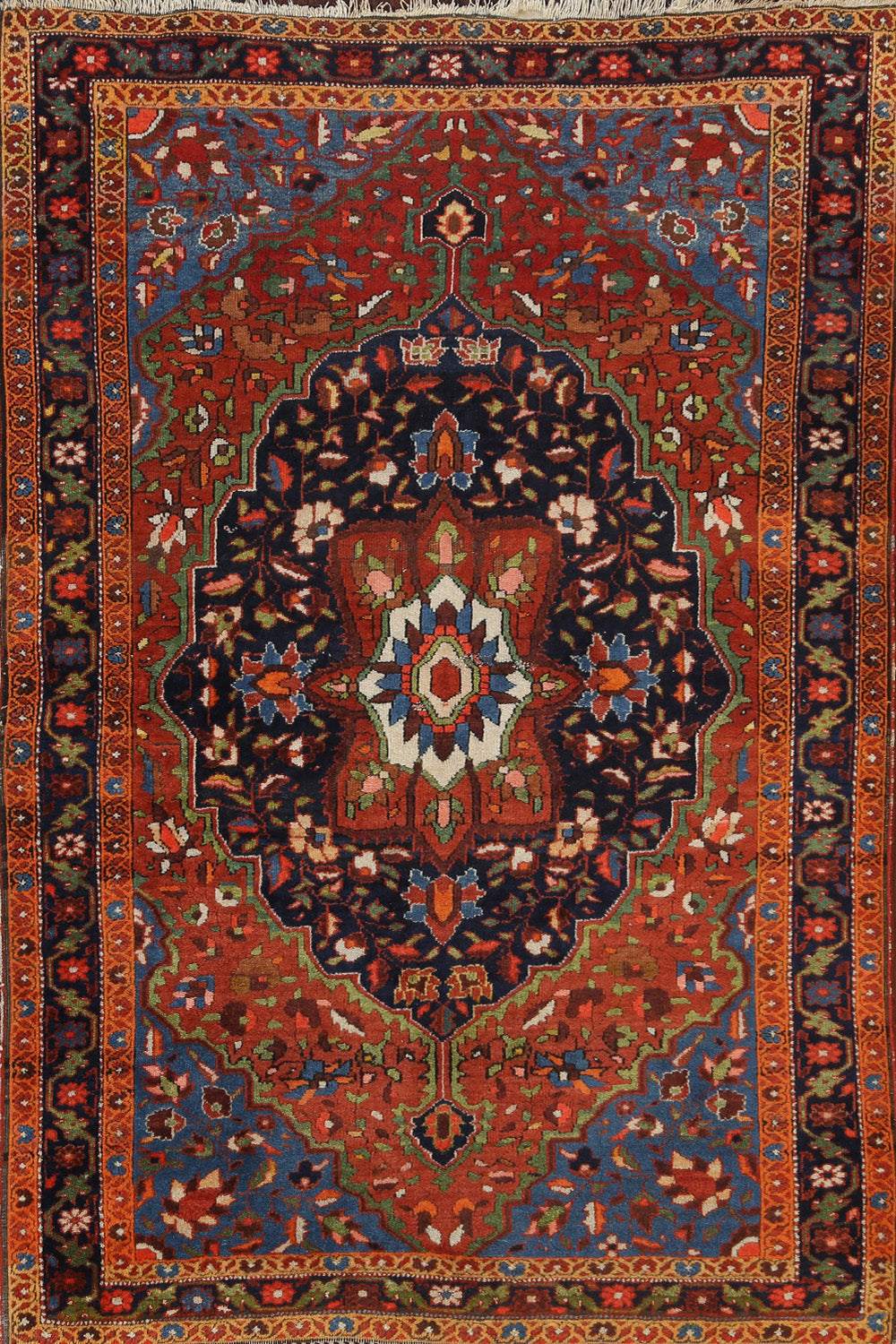 Antique Vegetable Dye Sarouk Farahan Persian Area Rug 3x5