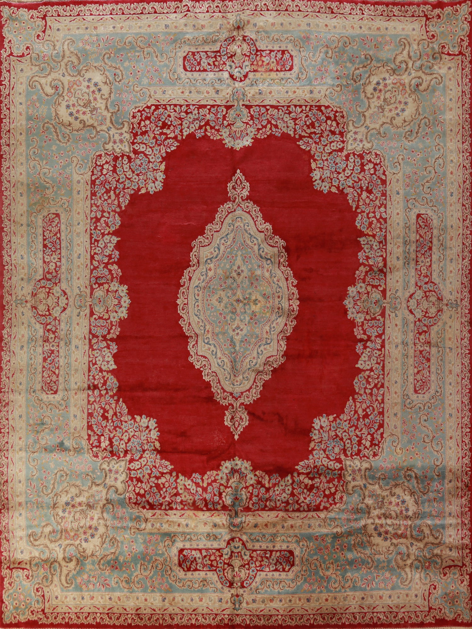 100% Vegetable Dye Kerman Persian Area Rug 10x12