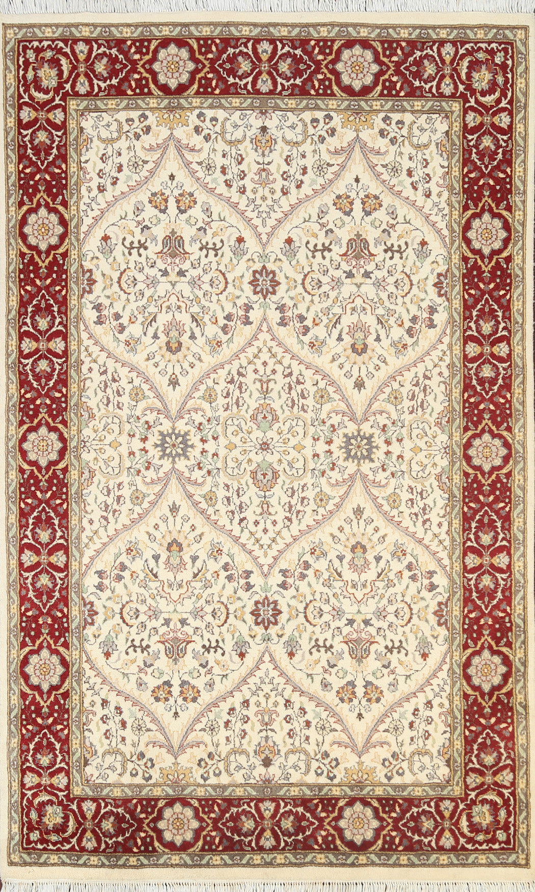 100% Vegetable Dye Floral Tabriz Oriental Area Rug 4x6