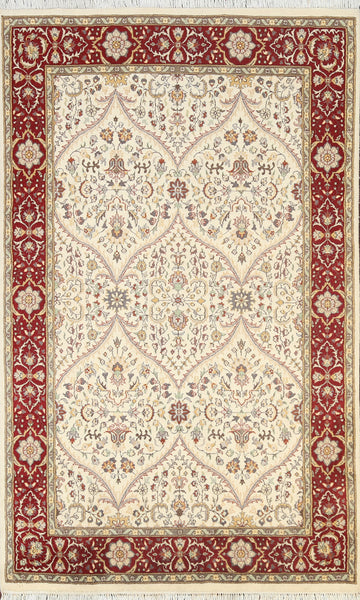 100% Vegetable Dye Floral Tabriz Oriental Area Rug 4x6