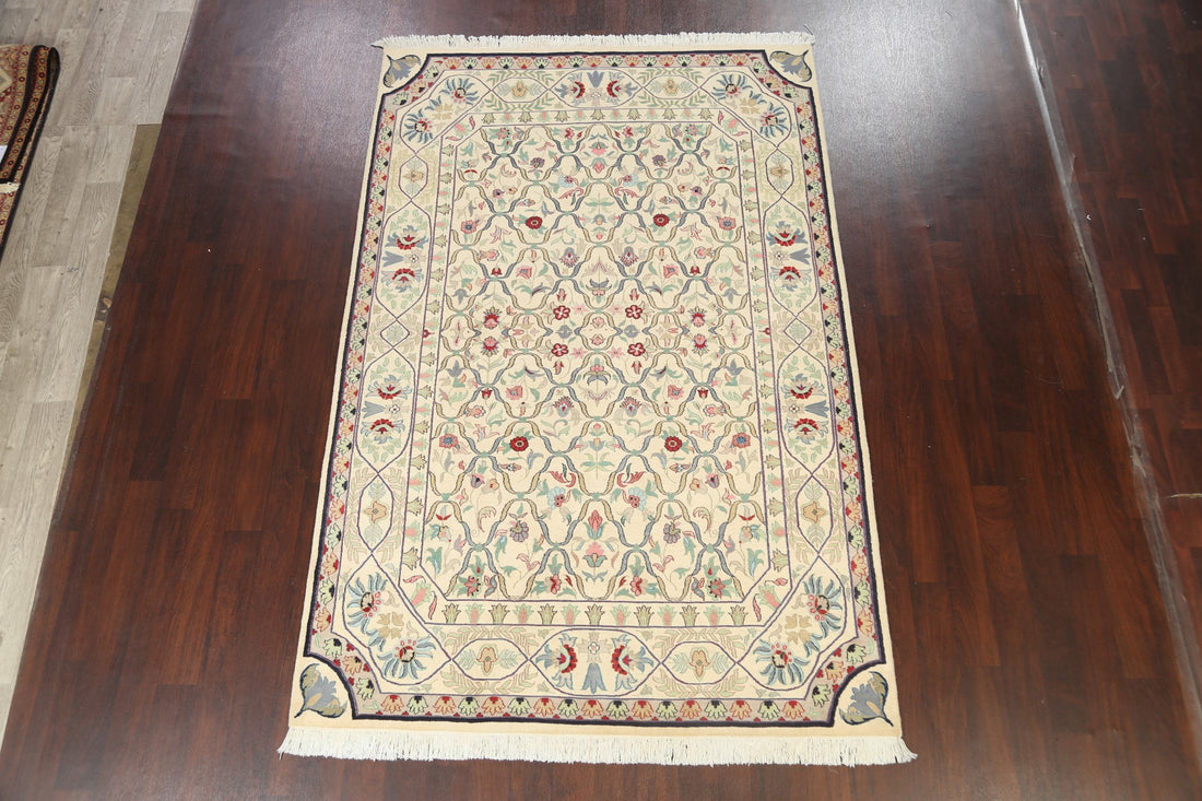 100% Vegetable Dye Kashan Oriental Area Rug 6x9