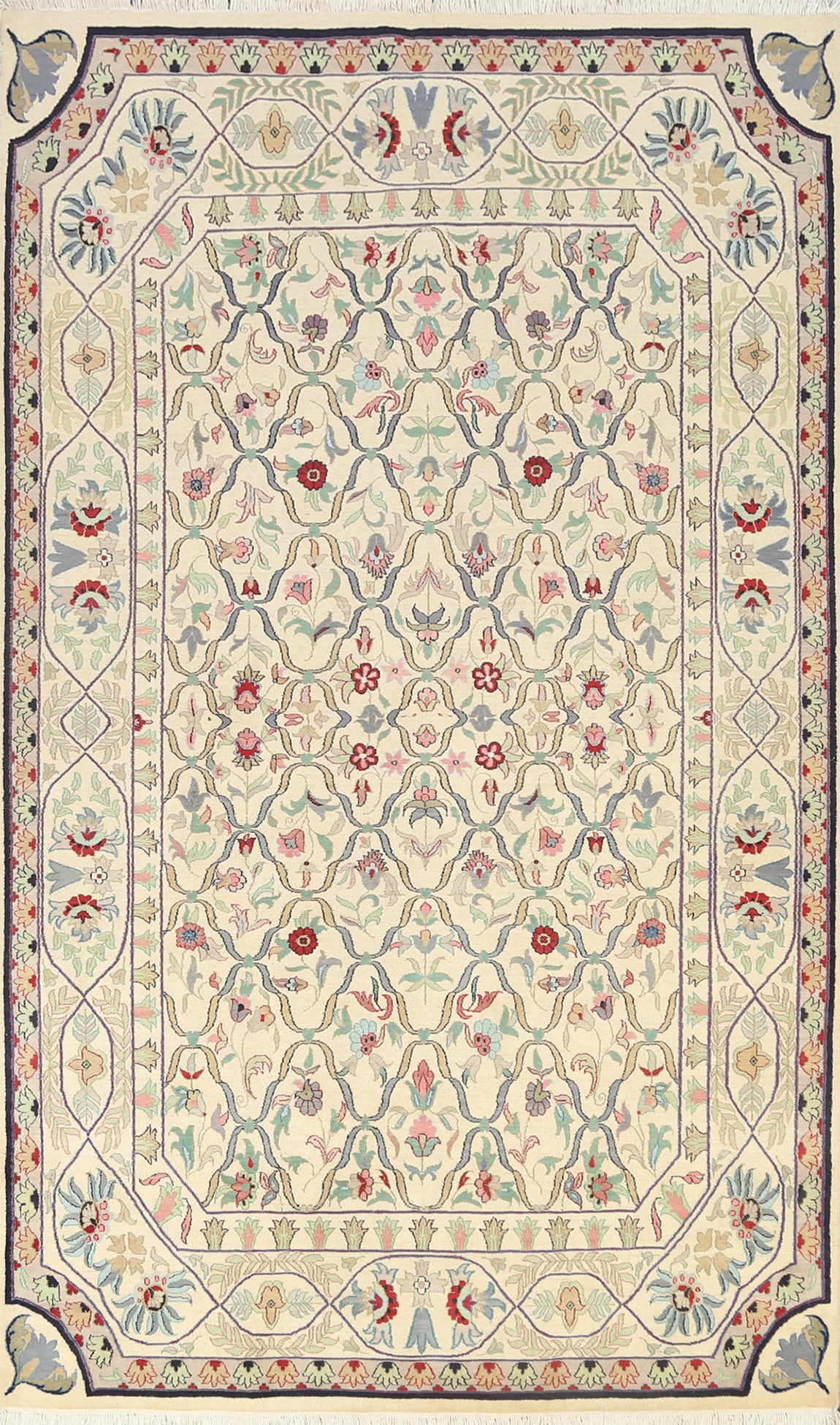 100% Vegetable Dye Kashan Oriental Area Rug 6x9