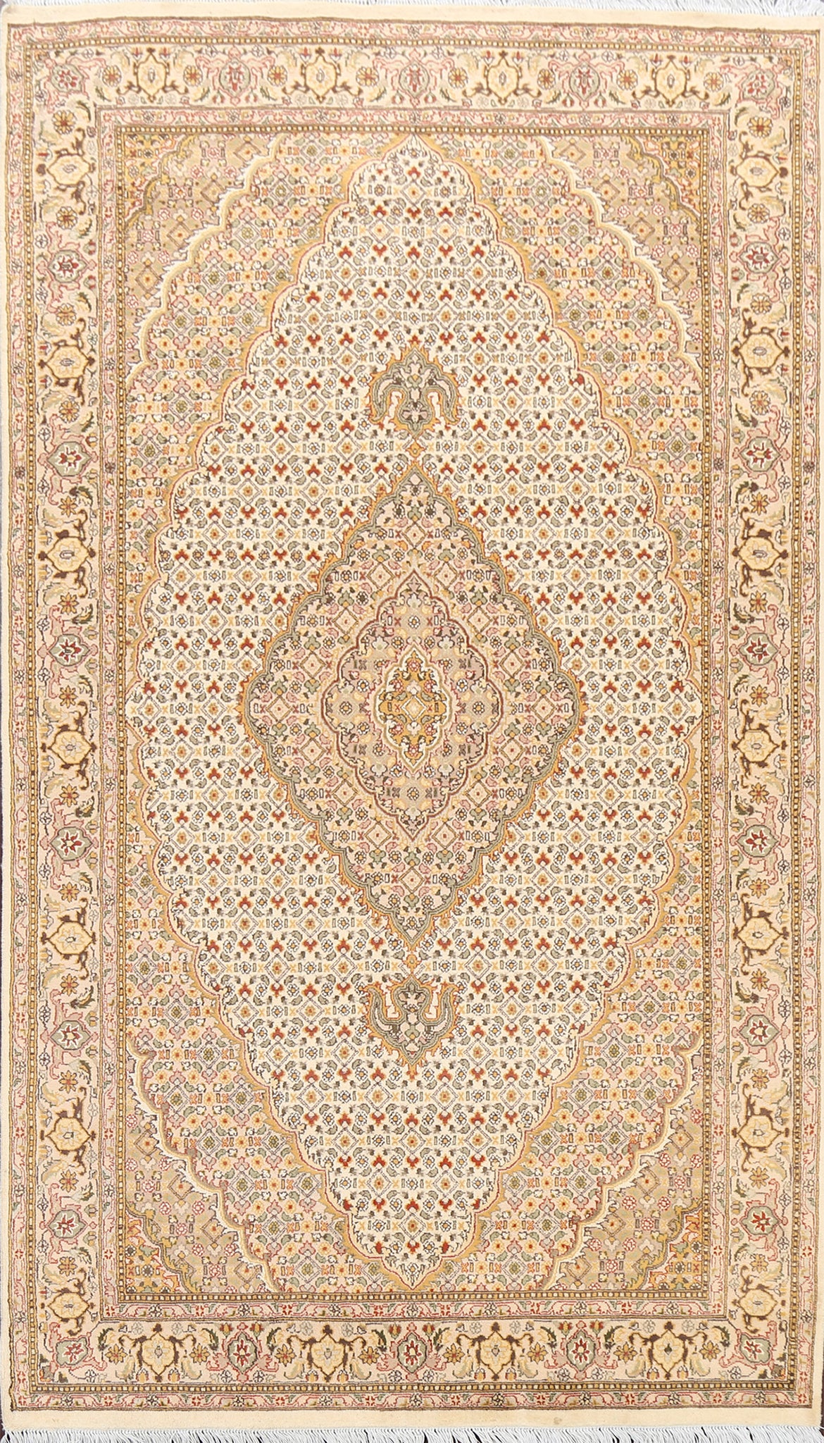 100% Vegetable Dye Tabriz Mahi Oriental Area Rug 5x9