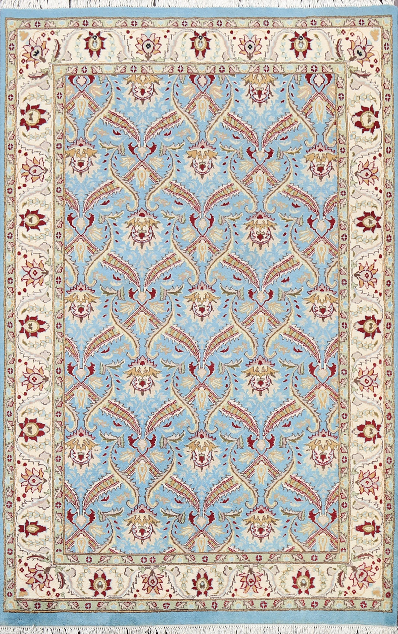 100% Vegetable Dye Floral Tabriz Oriental Area Rug 4x6