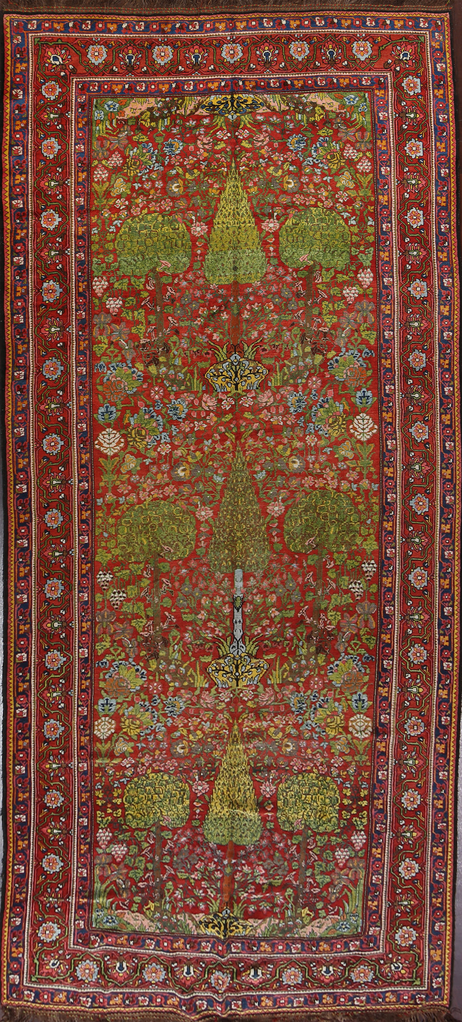 Antique Vegetable Dye Bakhtiari Shalamzar Persian Area Rug 7x15