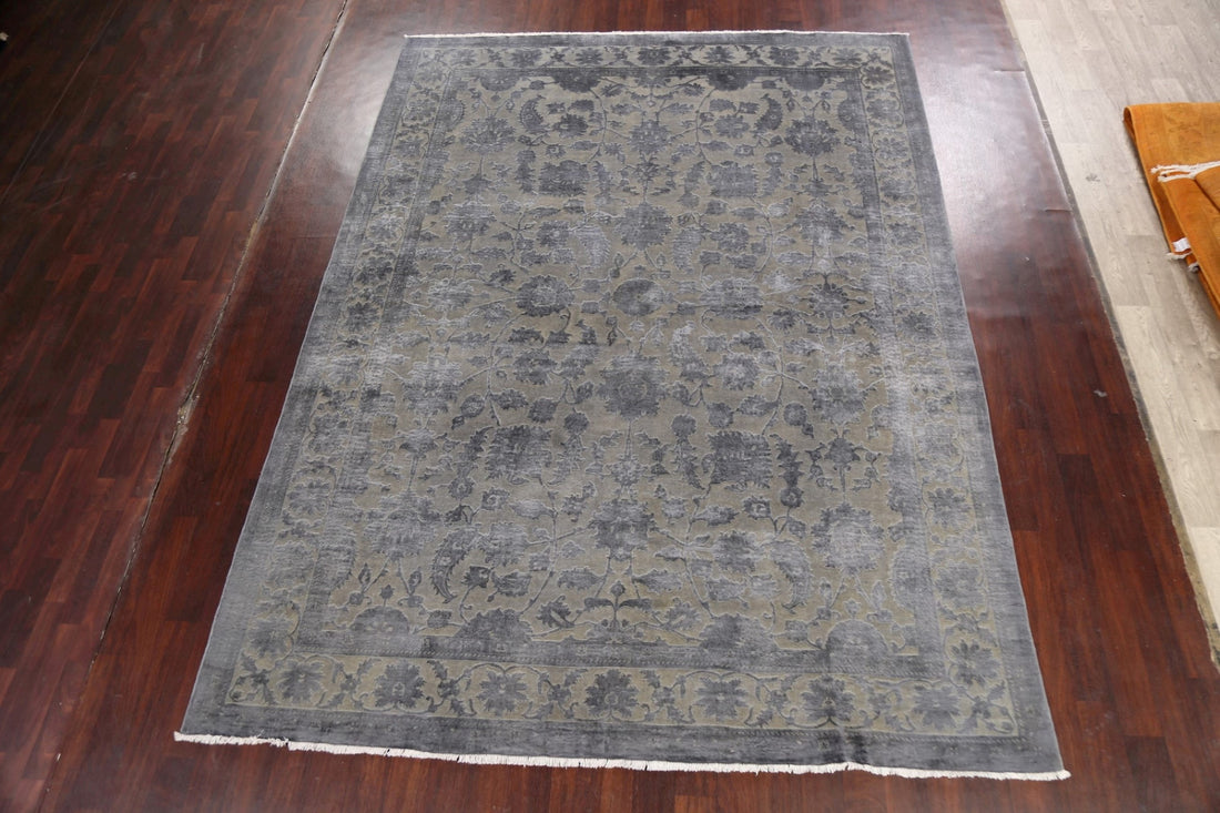 Vegetable Dye Carved Peshawar Chobi Oriental Area Rug 9x12