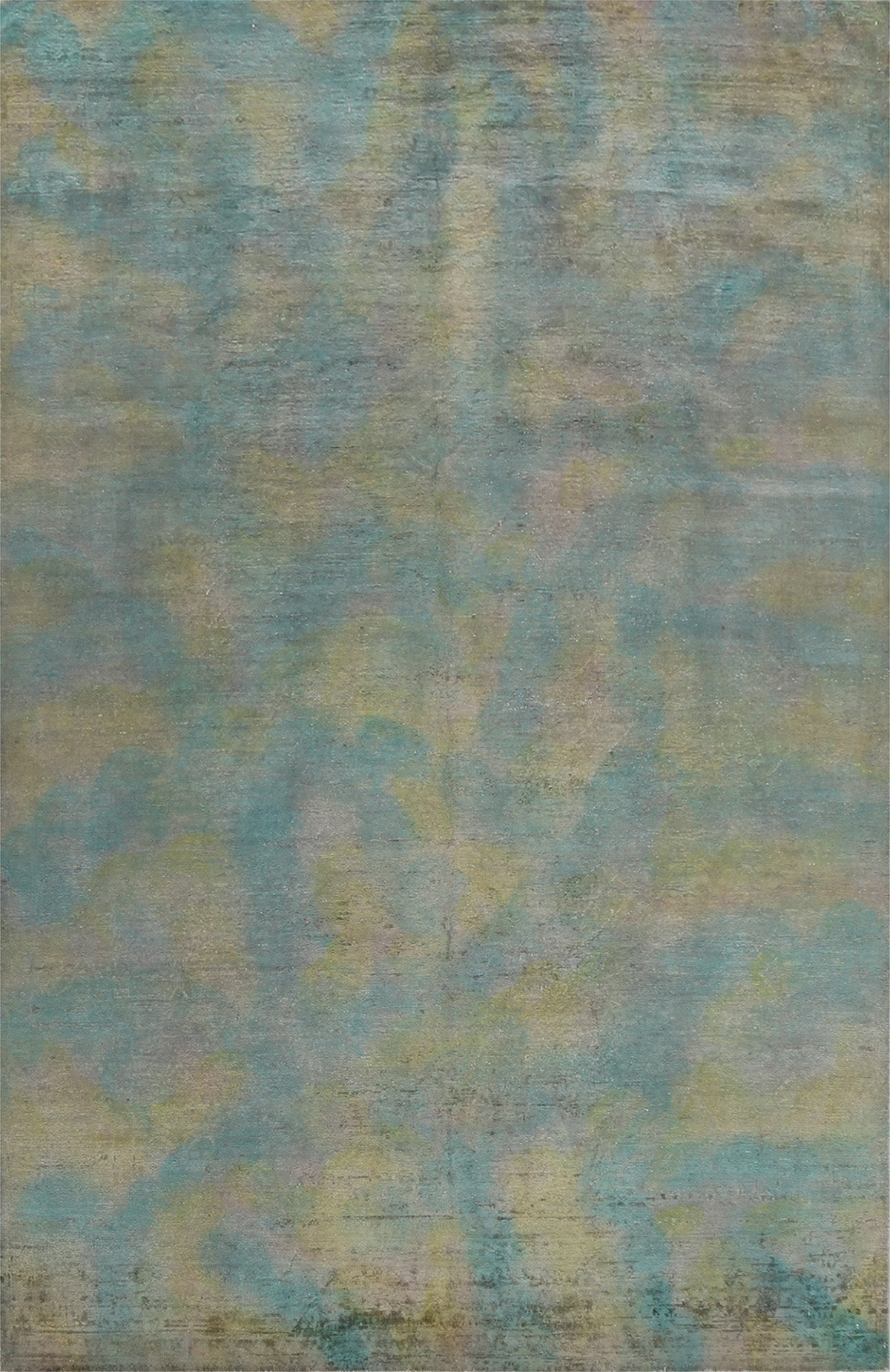 Turquoise Oushak Abstract Area Rug 6x9