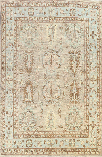 Vegetable Dye Geometric Ziegler Oriental Area Rug 9x12