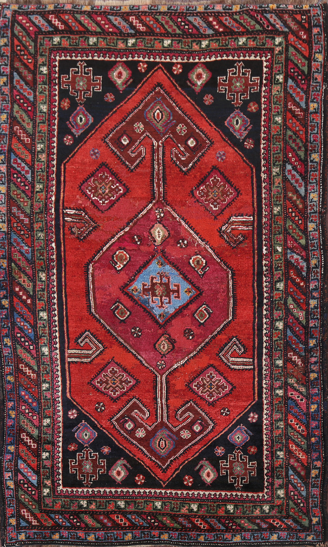 Pre-1900 Antique Vegetable Dye Afshar Persian Area Rug 4x6