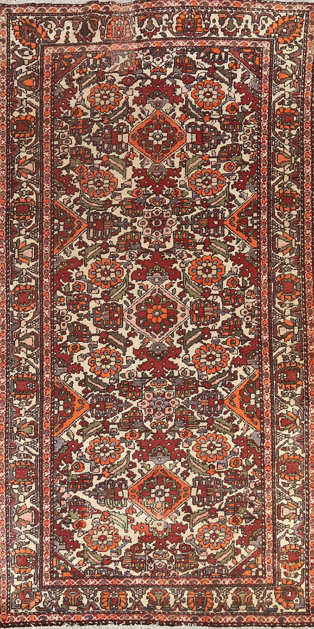 Antique Vegetable Dye Bakhtiari Persian Area Rug 5x10