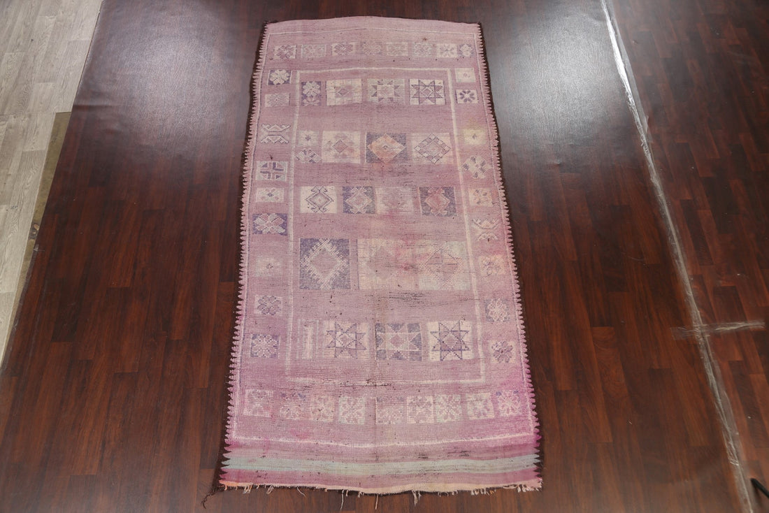 Antique Tribal Moroccan Oriental Area Rug 5x11