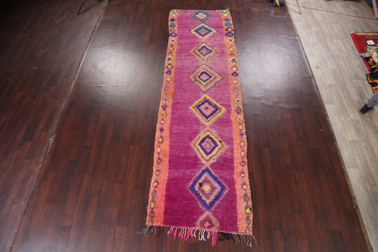 Tribal Moroccan Oriental Runner Rug 4x13