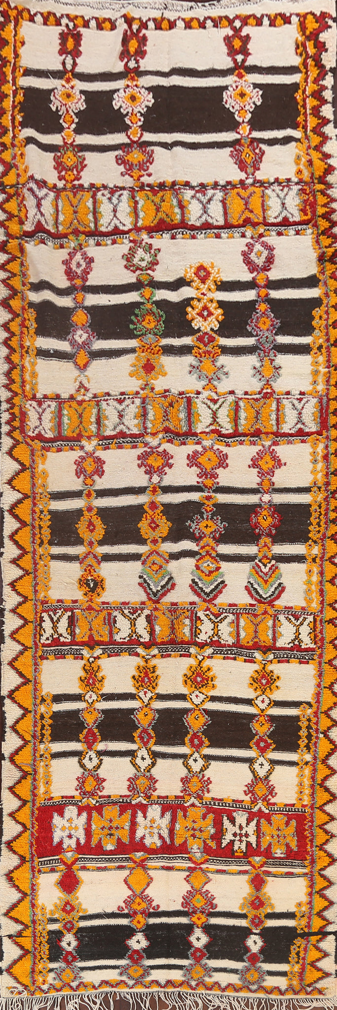 Antique Wool Moroccan Oriental Runner Rug 5x13