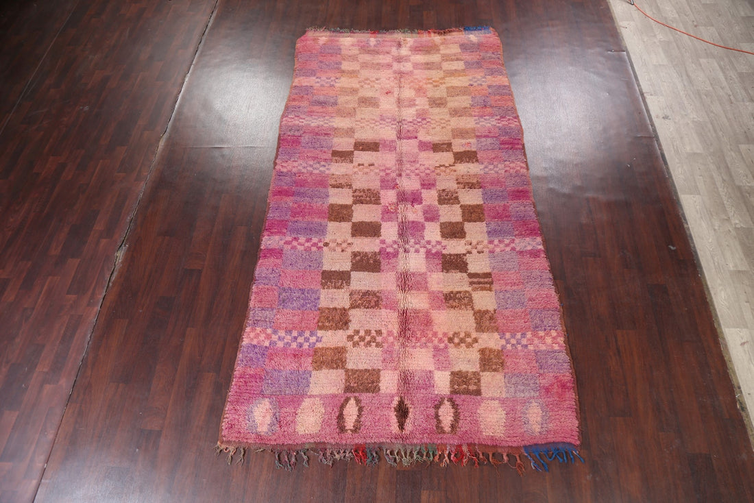 Antique Tribal Moroccan Oriental Area Rug 6x11