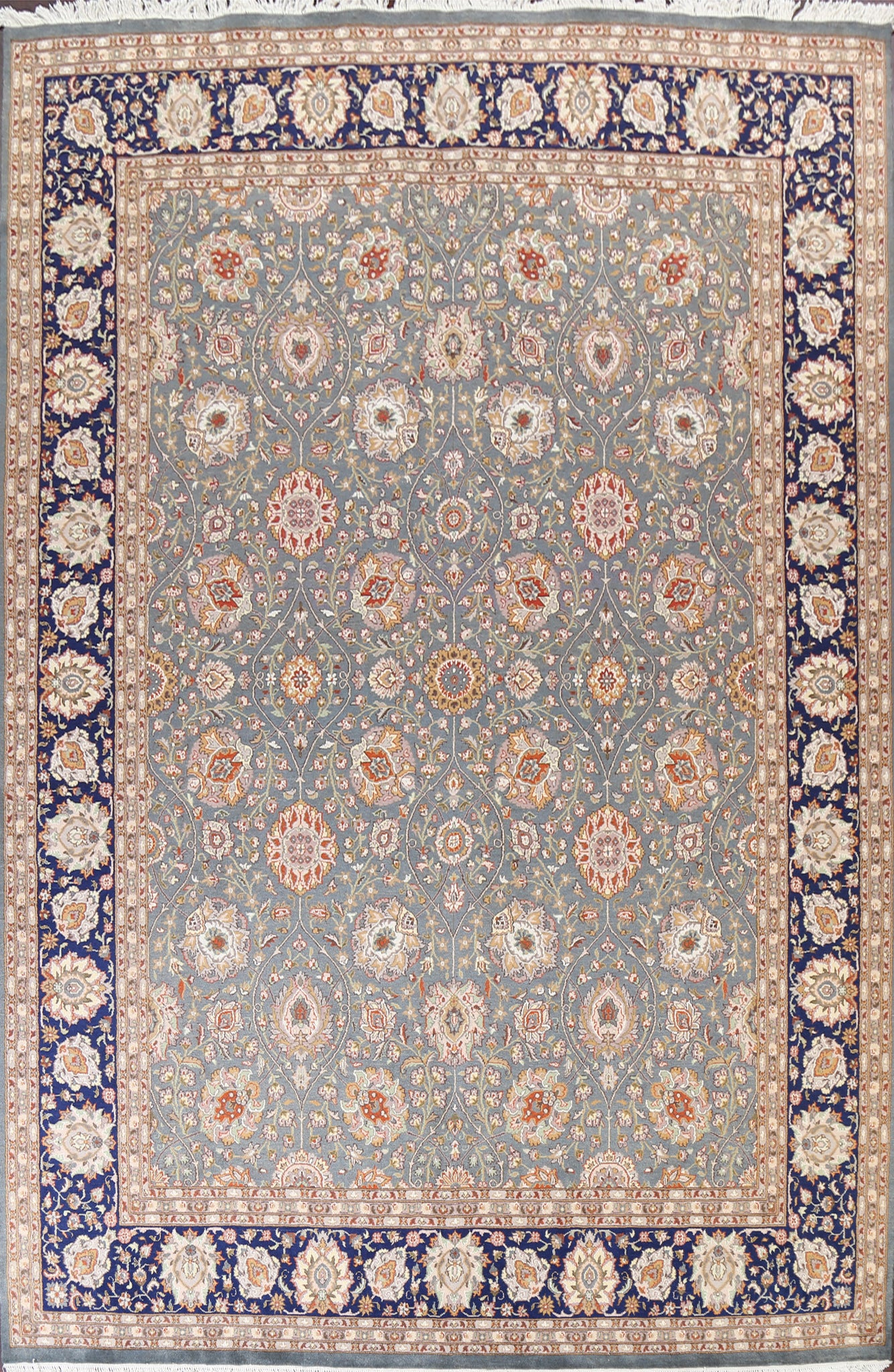Vegetable Dye Floral Tabriz Oriental Area Rug 9x12