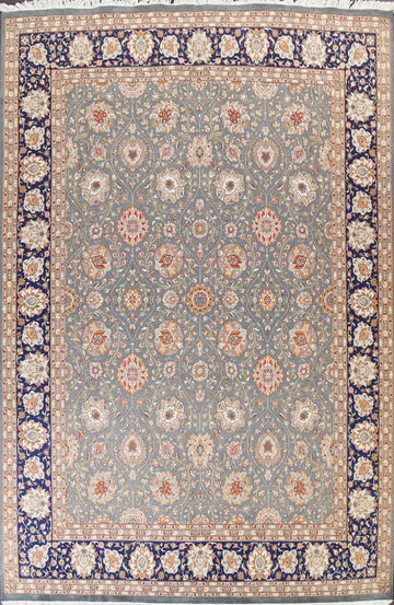 Vegetable Dye Floral Tabriz Oriental Area Rug 9x12
