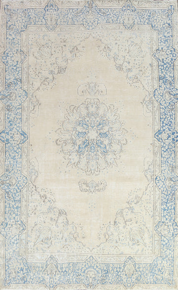 Muted Distressed Kerman Persian Area Rug 8x12