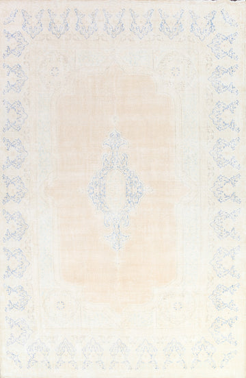 Muted Distressed Kerman Persian Area Rug 9x13