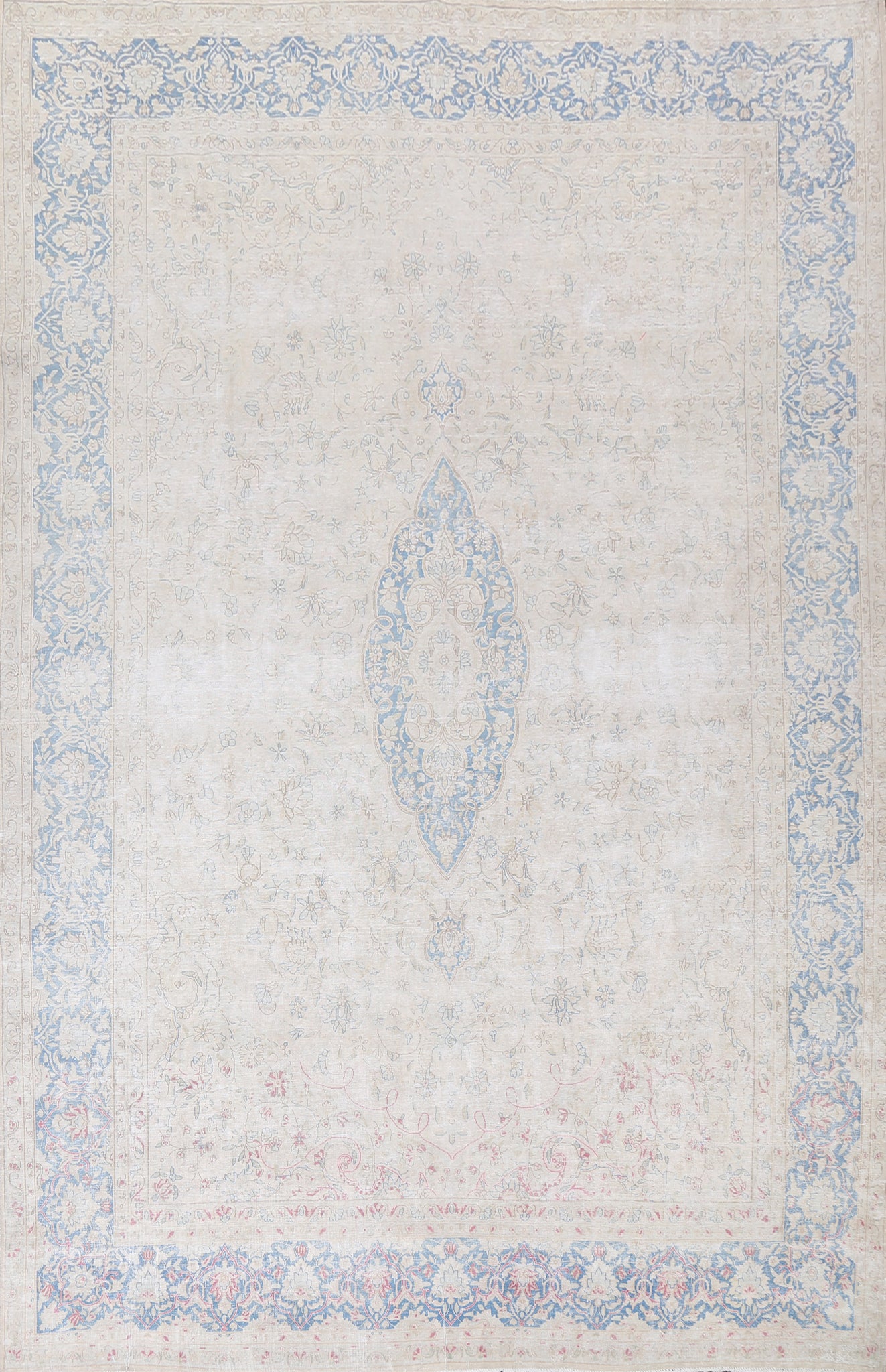 Distressed Kerman Persian Area Rug 9x13
