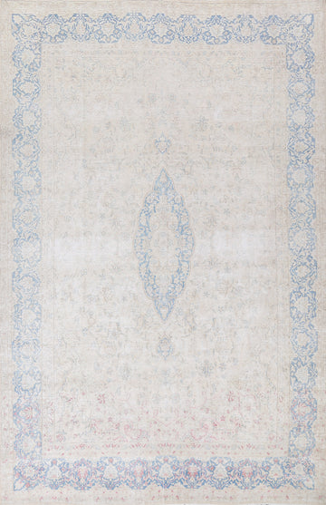 Distressed Kerman Persian Area Rug 9x13