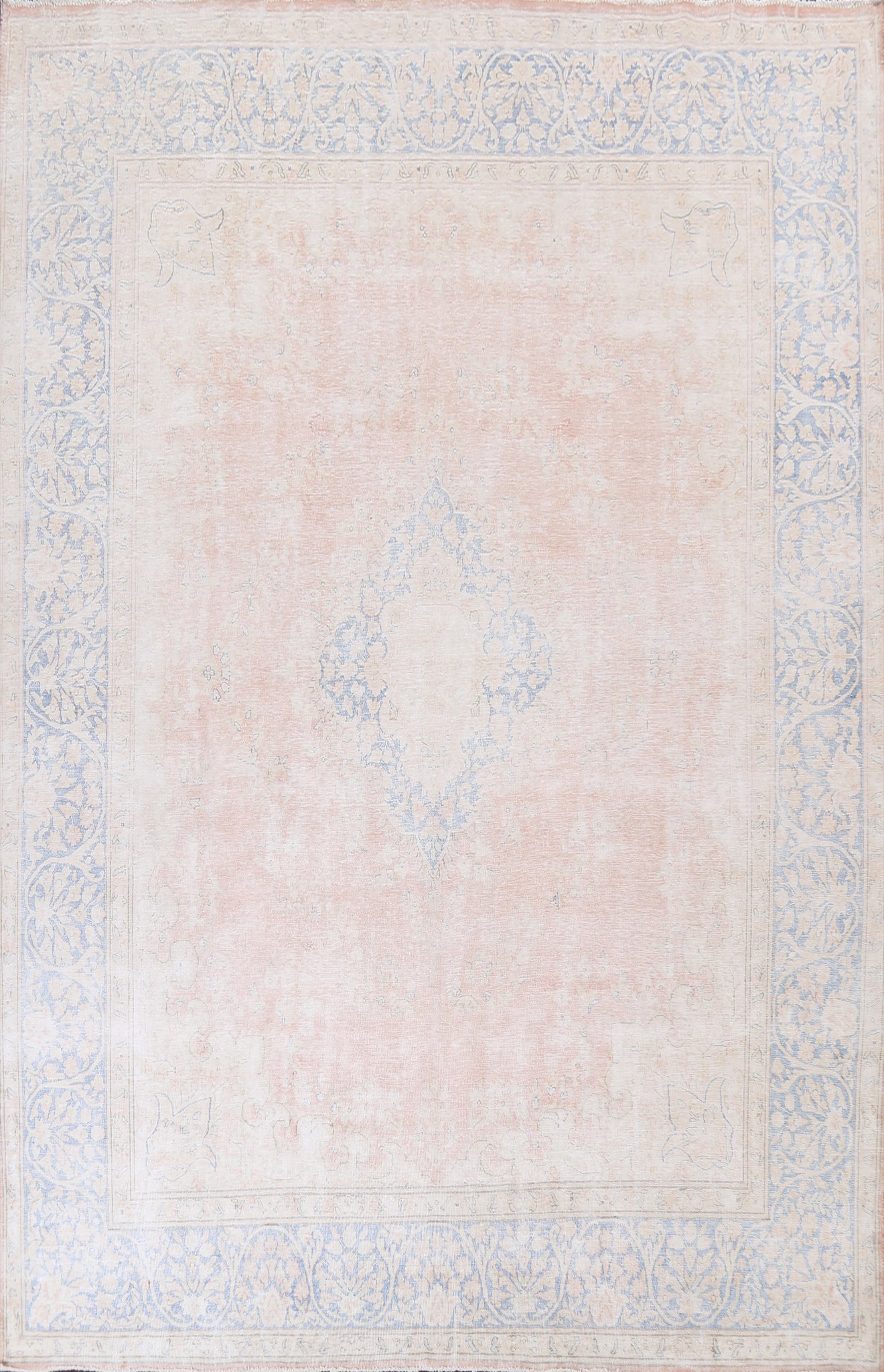 Muted Distressed Kerman Persian Area Rug 10x13