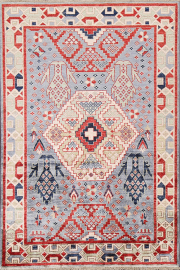 Vegetable Dye Heriz Serapi Wool Accent Rug 4x6