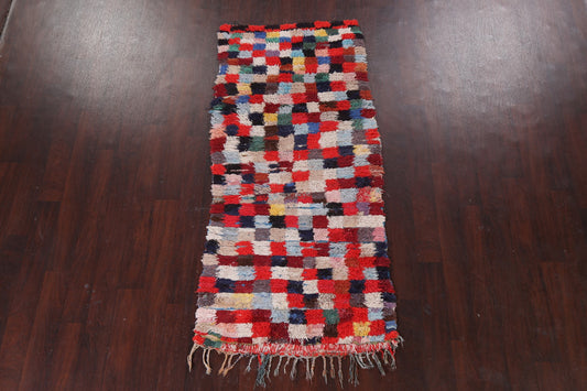 Checkered Moroccan Runner Rug 3x7