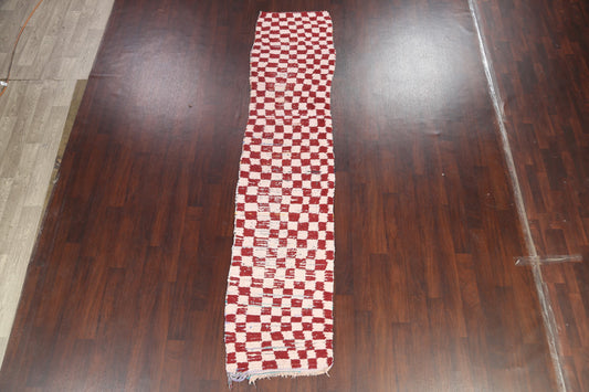 Checked Moroccan Runner Rug 3x11