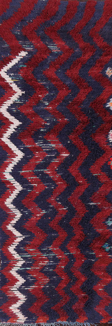 Chevron Moroccan Wool Runner Rug 3x9