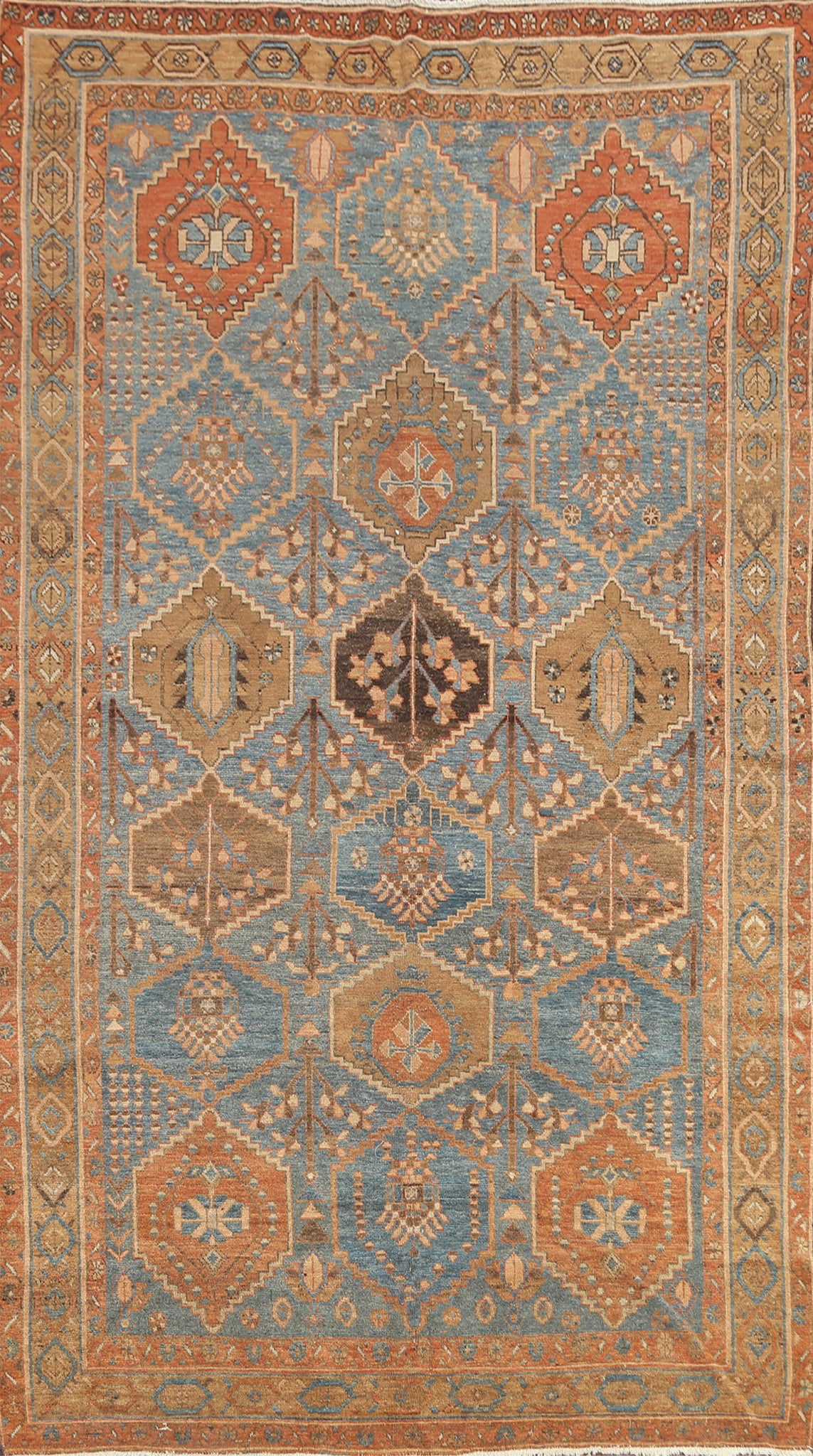 Antique Vegetable Dye Bakhtiari Persian Rug 5x10