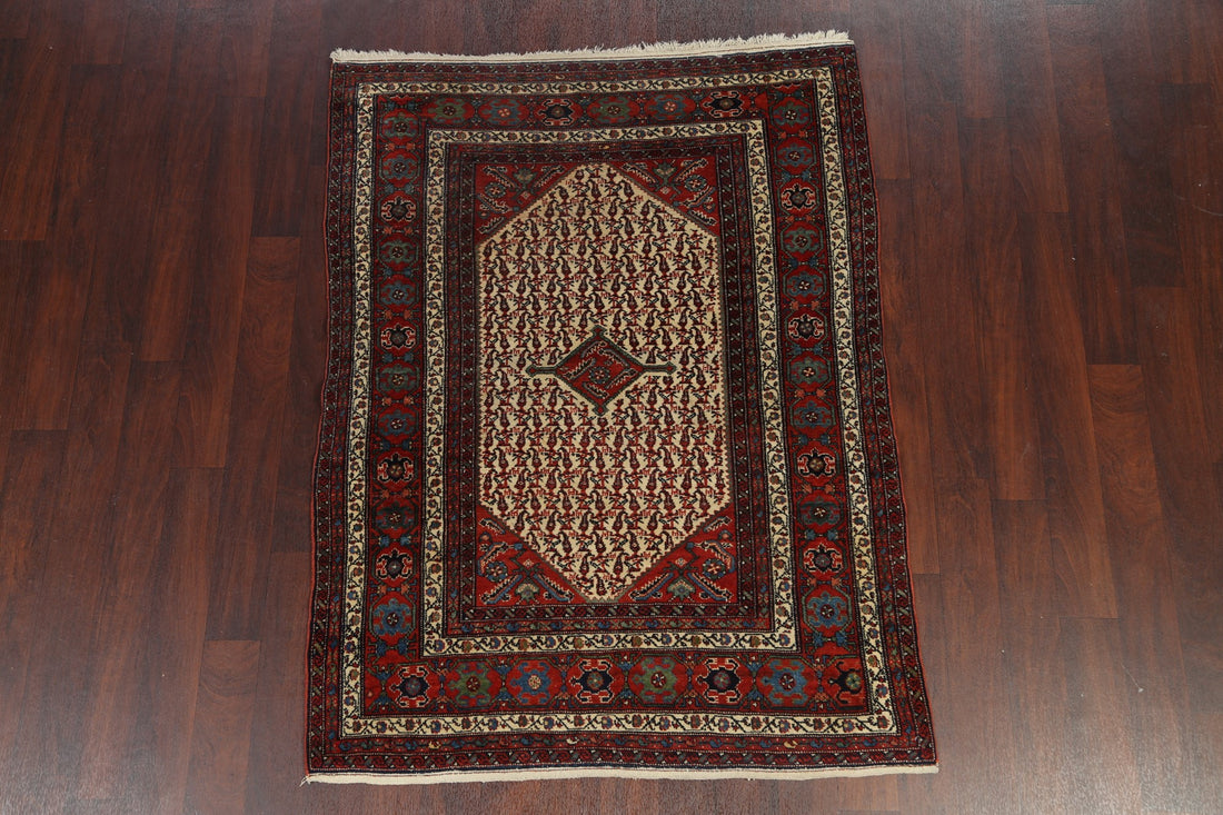 Antique Vegetable Dye Senneh Persian Rug 4x6