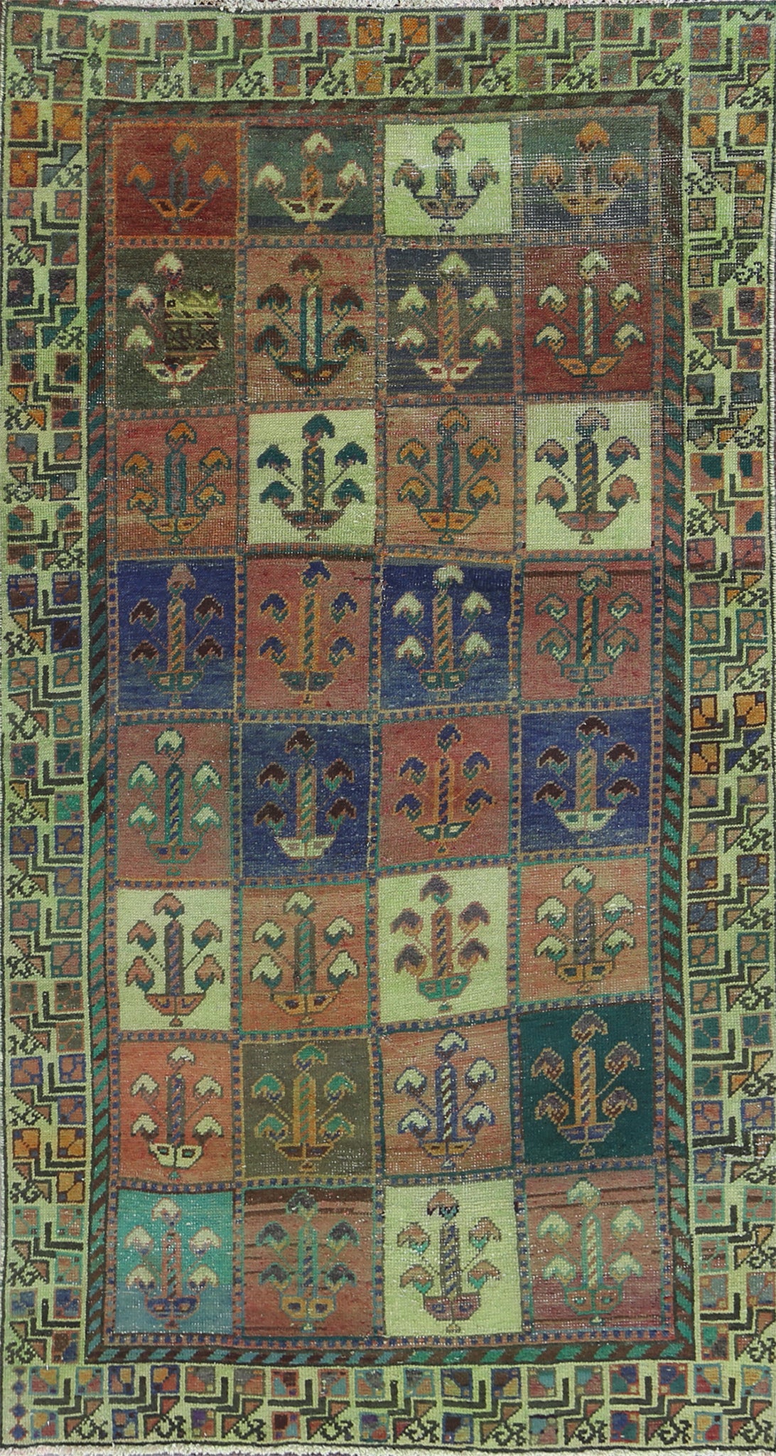 Antique Bakhtiari Persian Area Rug 4x8