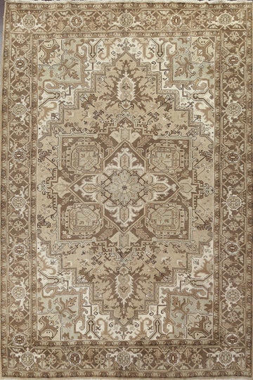 Geometric Heriz Persian Wool Rug 8x11