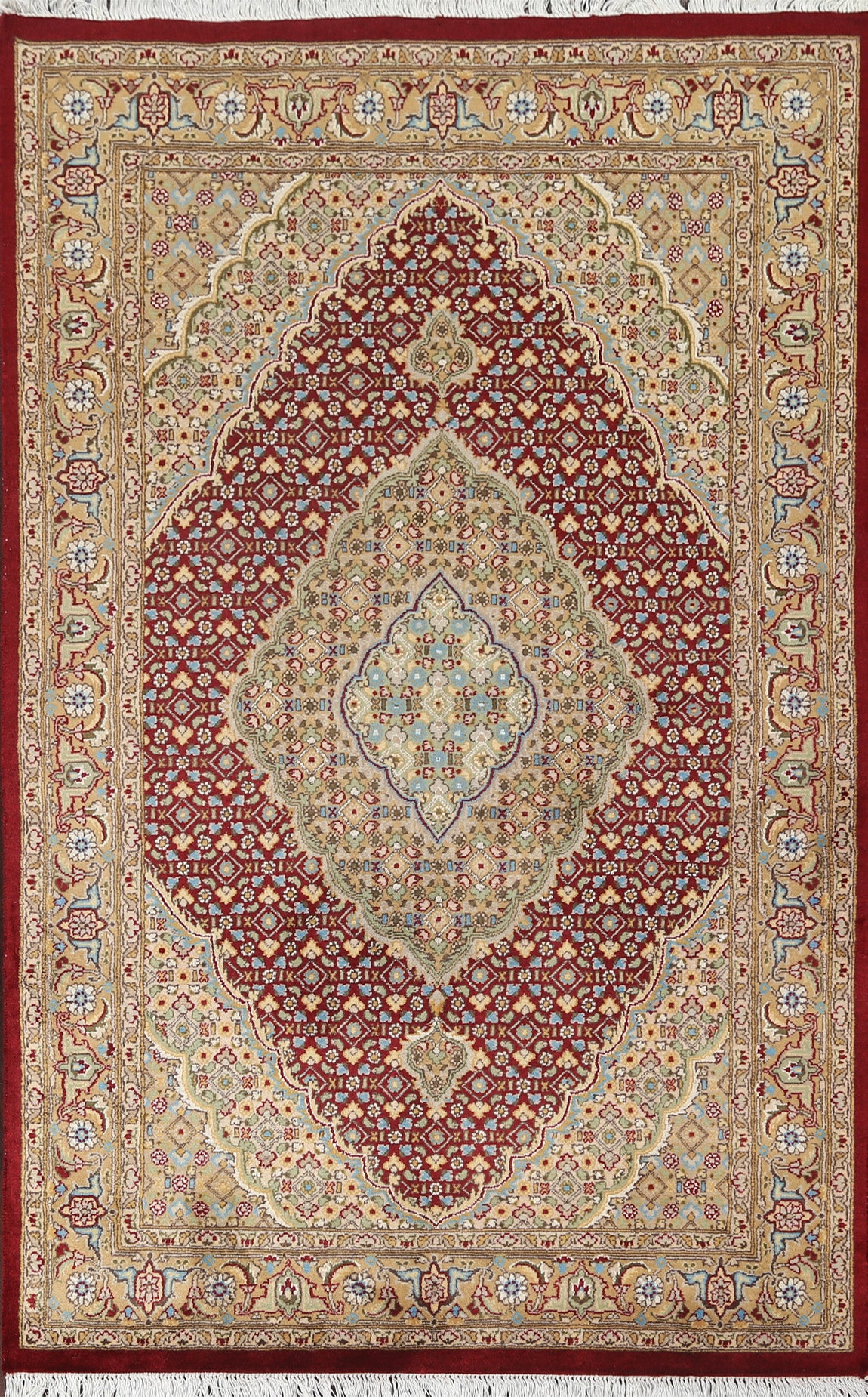 Vegetable Dye Tabriz Mahi Handmade Rug 4x6