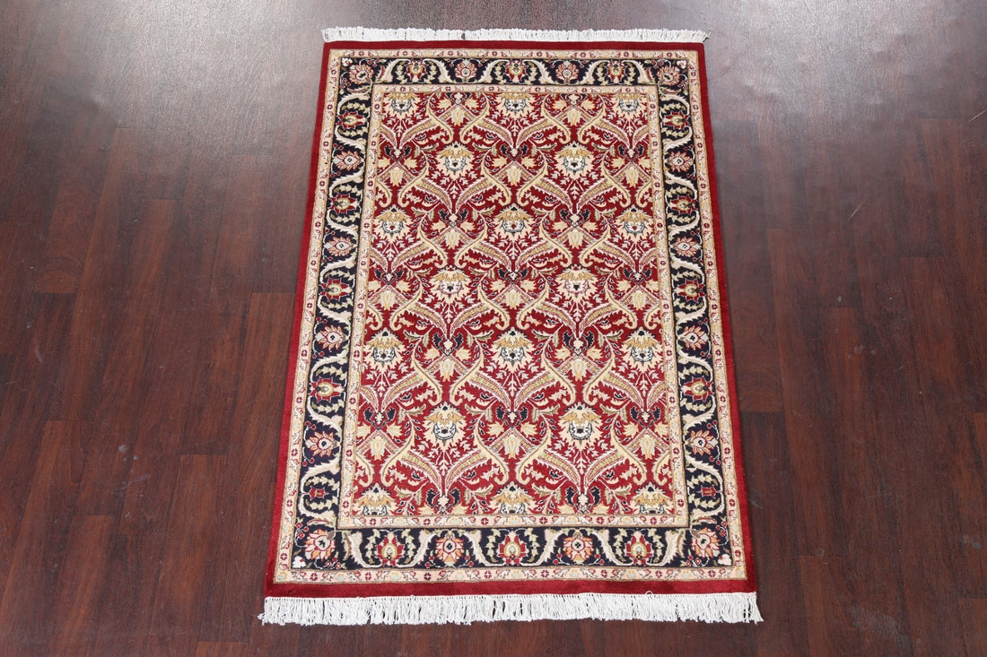 Vegetable Dye Wool/ Silk Aubusson Handmade Rug 4x6