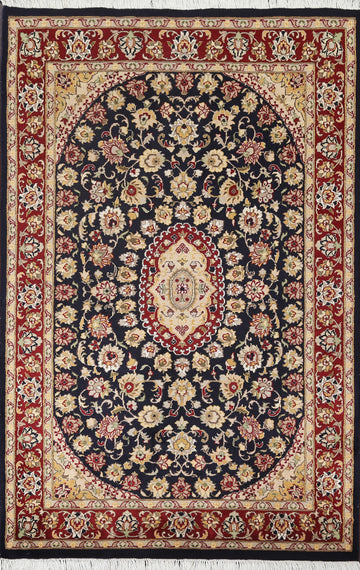 Vegetable Dye Aubusson Wool Area Rug 4x6