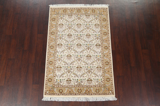 Vegetable Dye Aubusson Wool/ Silk Area Rug 4x6