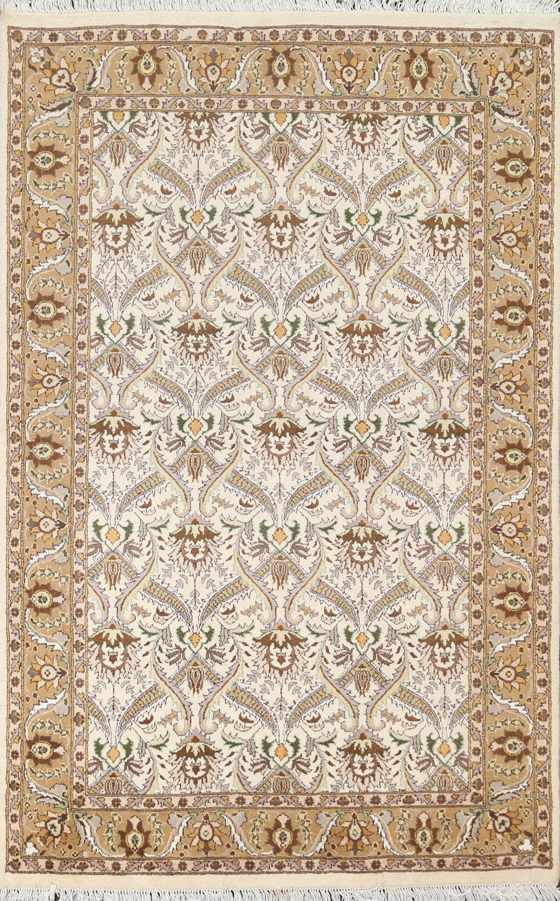 Vegetable Dye Aubusson Wool/ Silk Area Rug 4x6