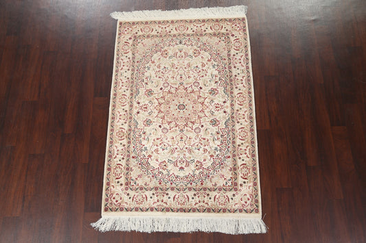 Vegetable Dye Tabriz Silk Handmade Rug 4x6