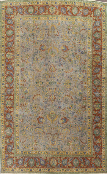 All-Over Floral Tabriz Persian Area Rug 7x11