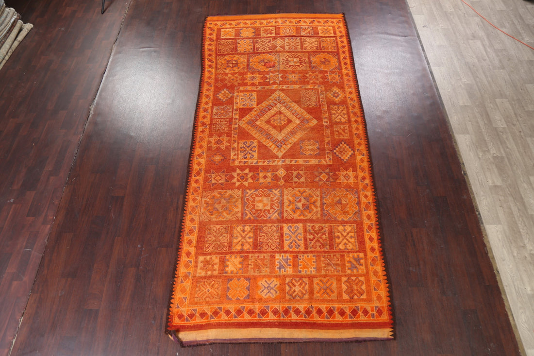 Orange Moroccan Wool Area Rug 6x13