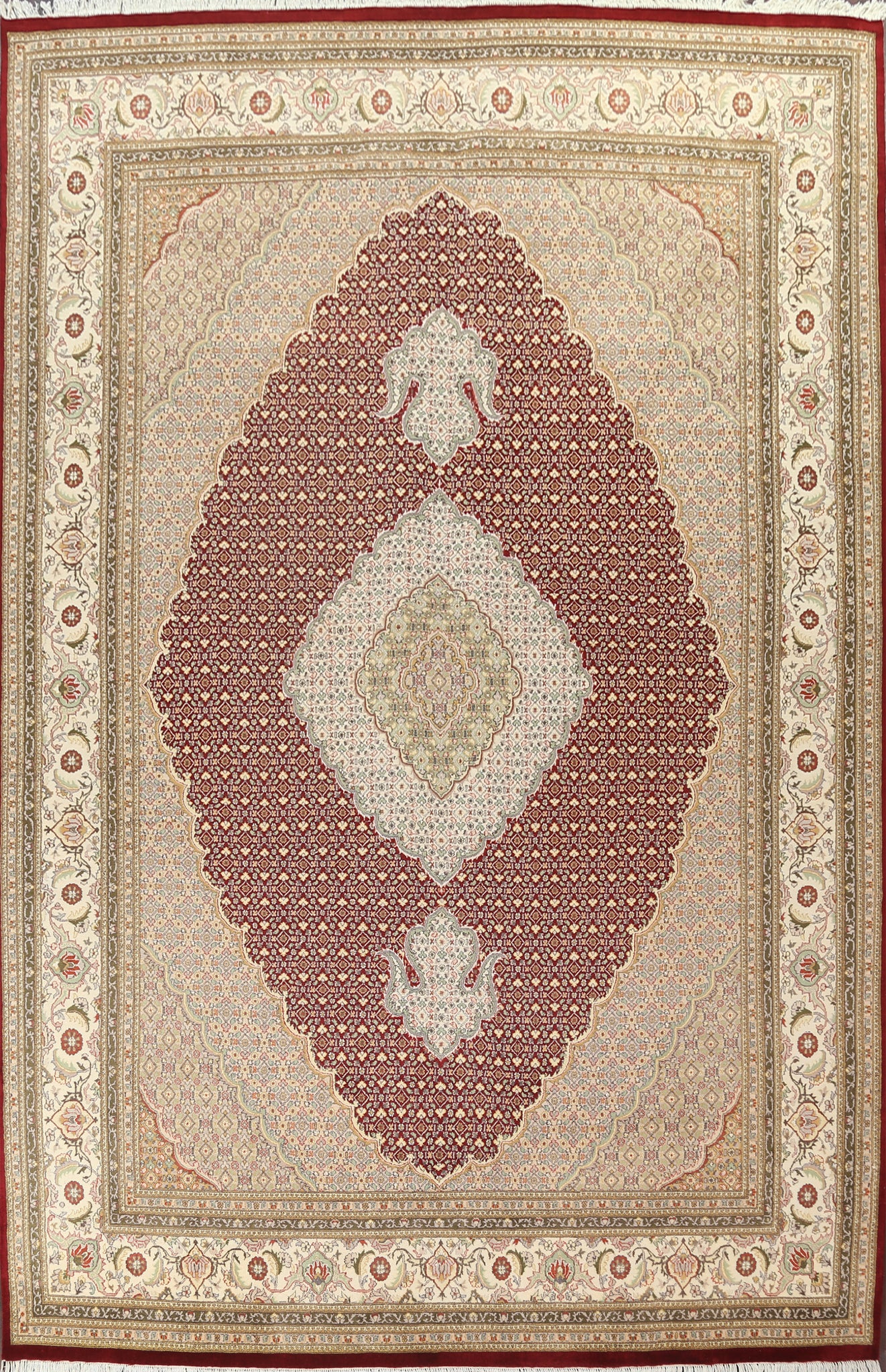 Vegetable Dye Tabriz Mahi Persian Area Rug 9x12