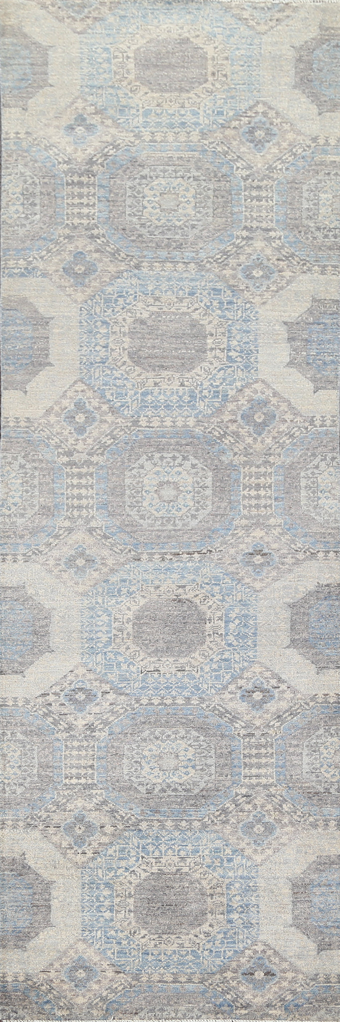 Vegetable Dye Khotan Wool Runner Rug 2x10