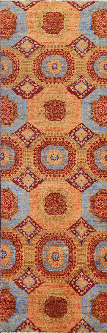 Vegetable Dye Khotan Oriental Runner Rug 2x9